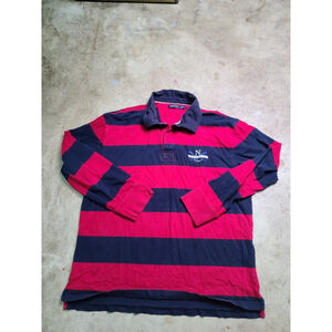 Vtg 80s Men’s Nautica Long Sleeve Striped Rugby Polo Size XXL Red & Navy